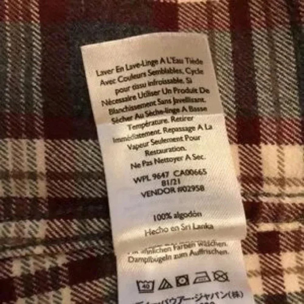Eddie Bauer Men's Black & Cream Plaid Button-Down Shirt